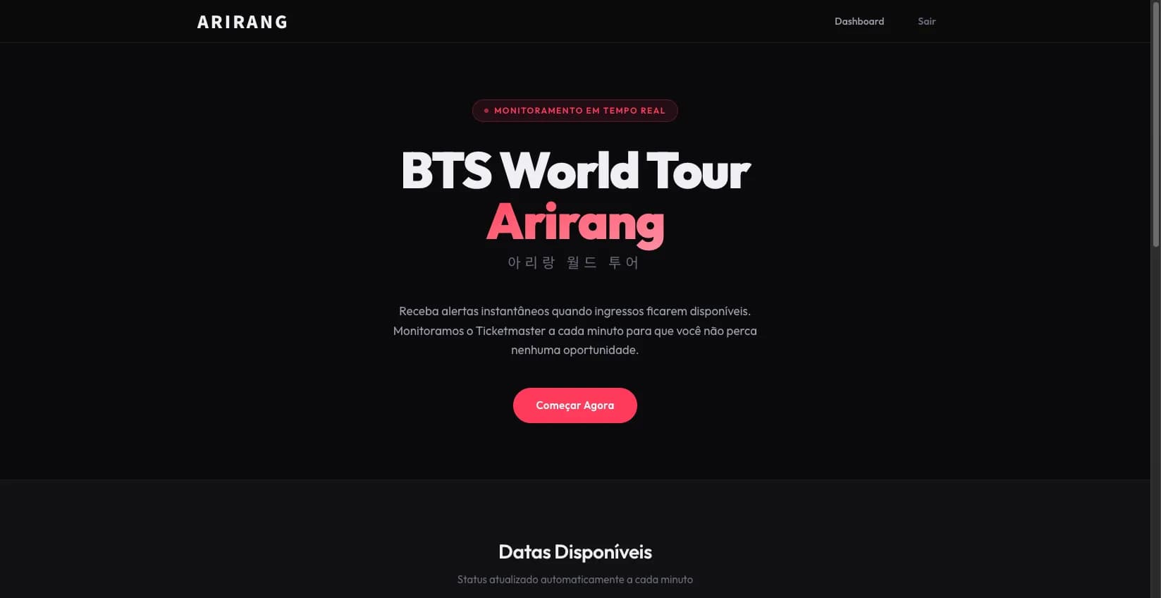 Monitor de Ingressos